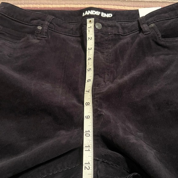 Lands End Black Mid Rise Straight Leg Corduroy Pants Women's Size 18 NWT - Picture 8 of 9
